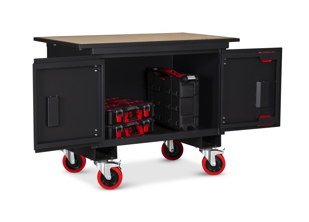 Armorgard Mobile Tuffbench c/w wooden top 1120x705x920 BH1270M