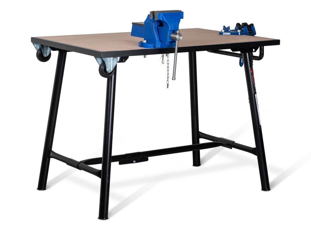 Armorgard Tuffbench + Folding Workbench c/w Wheels, Handle, Chain Vice & Engineers Vice BH10-HWV