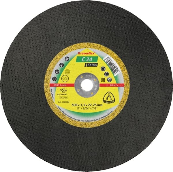 Klingspor Kronenflex C24 Extra Abrasive Flat Disc Stone Cut 300 x 3.5 x 20