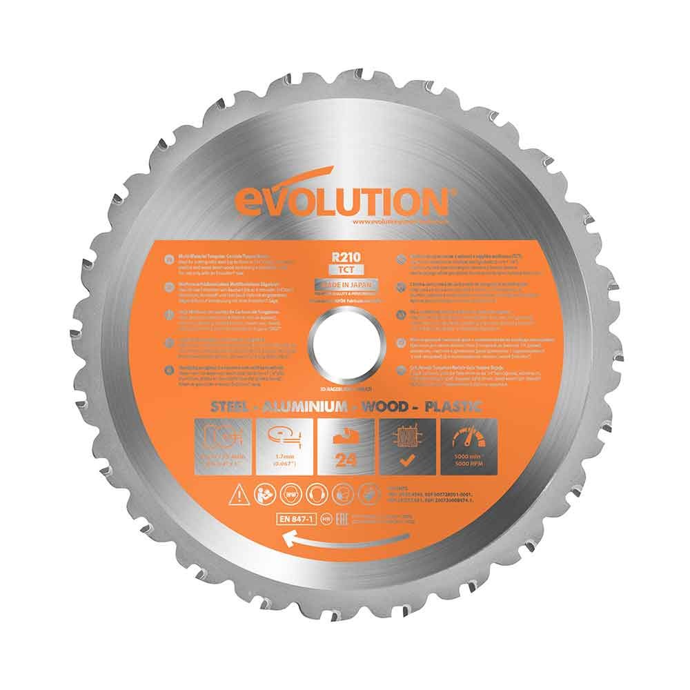 Evolution TCT Multi Purpose Cutting Blade 210mm 24Teeth