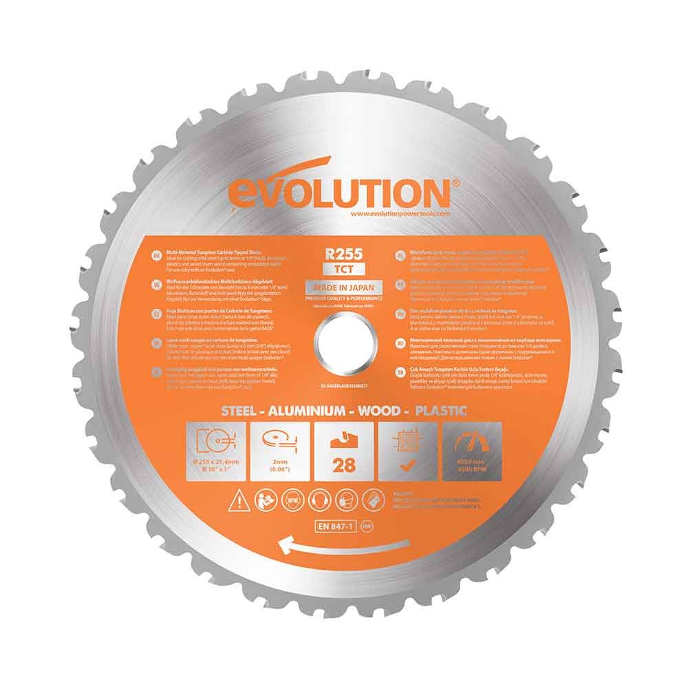 Evolution TCT Multi Purpose Cutting Blade 255mm 28Teeth