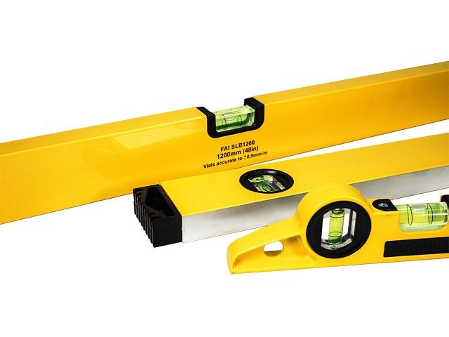 Faithfull XMS23LEVSET3 3 Piece Level Set 120cm, 60cm and 24cm Torpedo