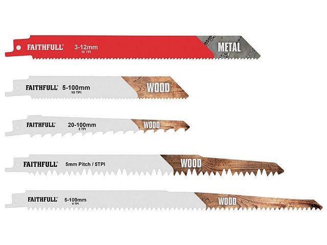 Faithfull FAISBSSET15M Reciprocating Saw Blade Set 15 Piece