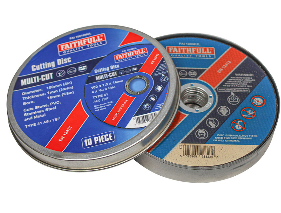 Faithfull FAI11510MUL Multi-Cut Discs 115mm Tin of 10