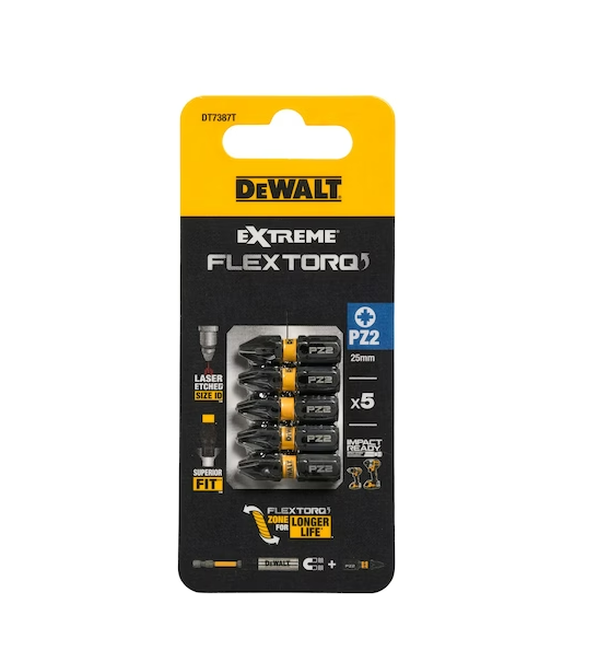 Dewalt DT7387TQZ Extreme Impact Torsion Bits PZ2 x 25mm (Pack 5)