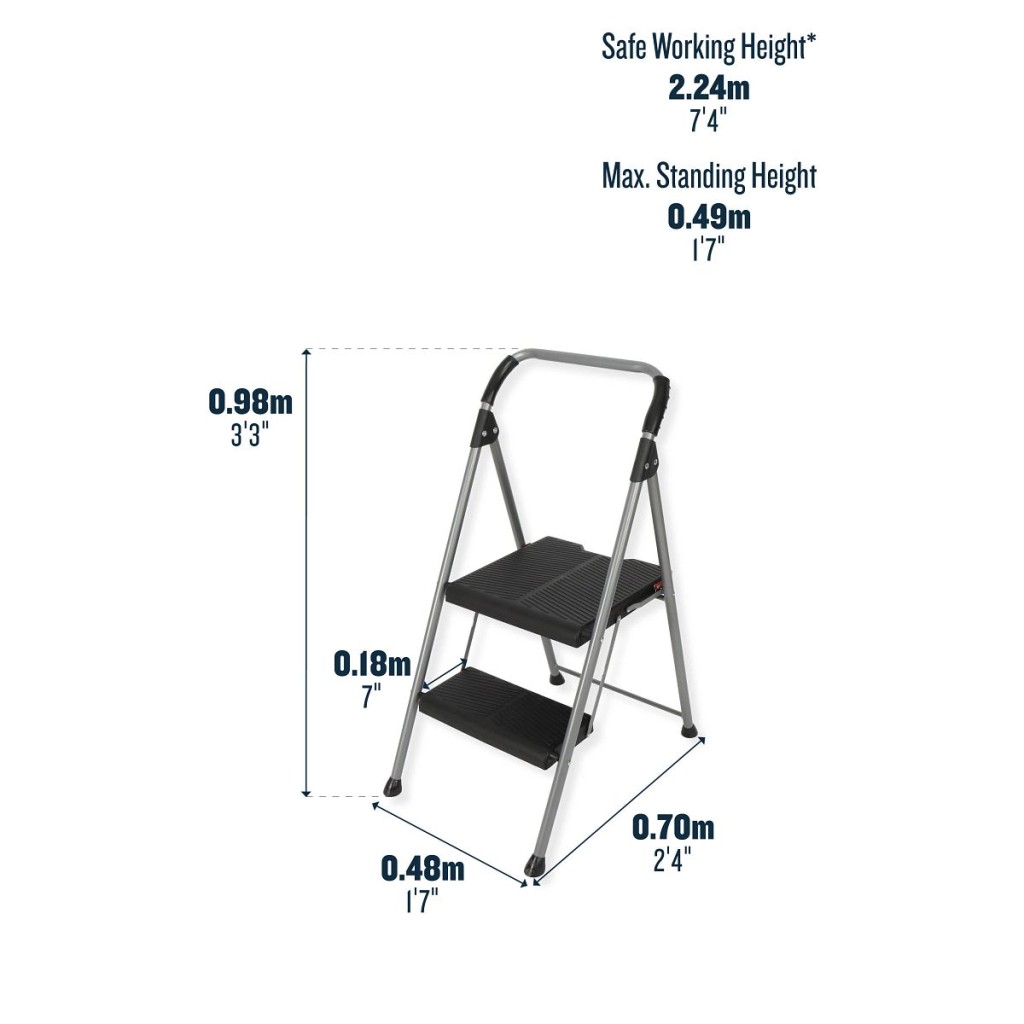 Werner Black Sure Grip Comfort Stepstool - 2 step
