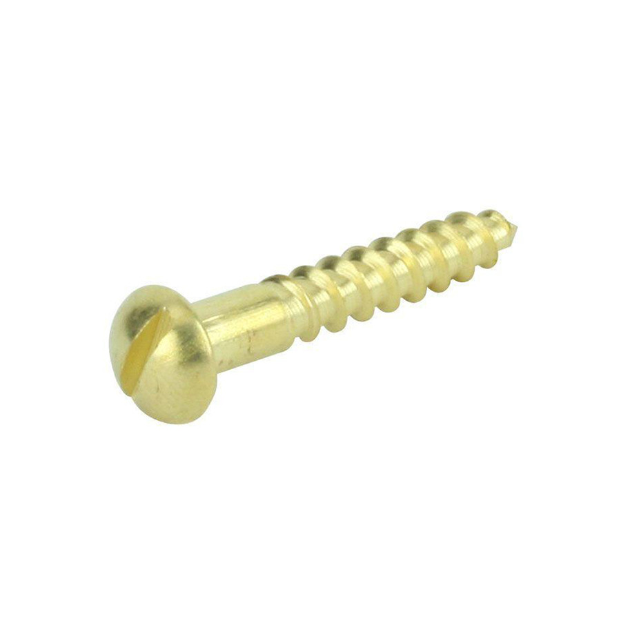 Woodscrew Rnd Slotted BRASS
