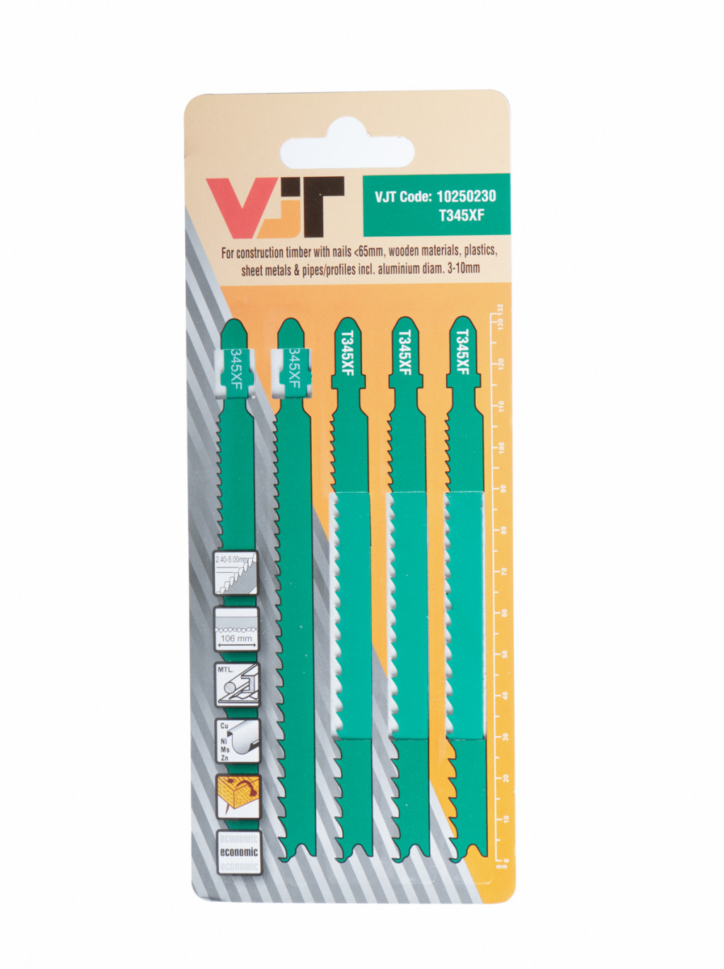 VJT Jigsaw blades for Construction wood/Timber - Straight Cut