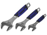 Faithfull XMS23ASPAN3 Matt Chrome Adjustable Spanner Set 3 Piece