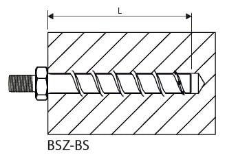 MKT BSZ-BS BZP Concrete Screwbolt Stud