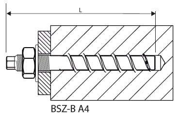 (Deleted Range) MKT BSZ-B A4 Concrete Screw w/Metric Connection