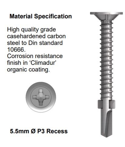 Ejot WDLS Self Drilling Screws  5.5 (Steel sections 1.5 to 3.0mm)