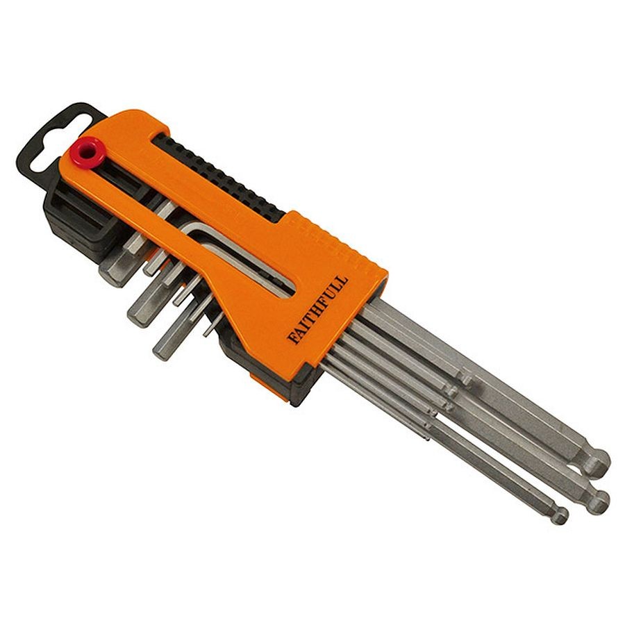 Faithfull Hex Key Set (9 Pc) Metric-Long Ballend