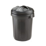 Dustbin & Lid Black Plastic