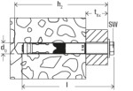 Fischer FH II 24/25 S A4 ThroughBolt Anchor 502711